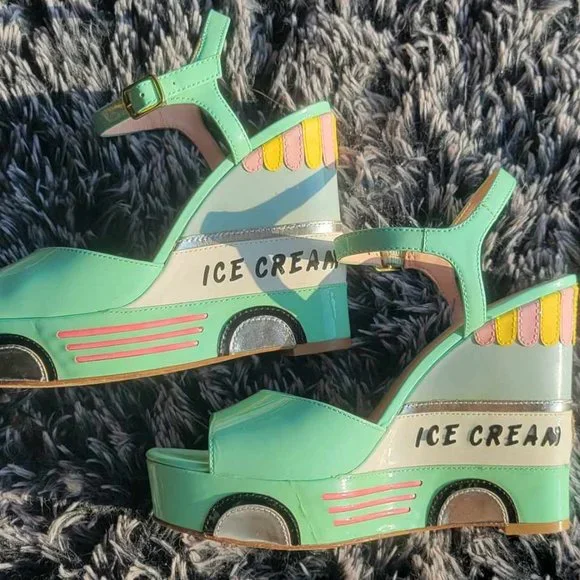 kate spade Shoes Kate Spade Dotty Ice Cream Truck Wedges